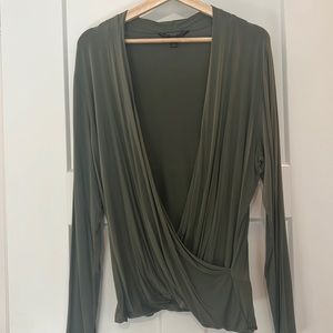 Green Banana Republic faux wrap top, XL